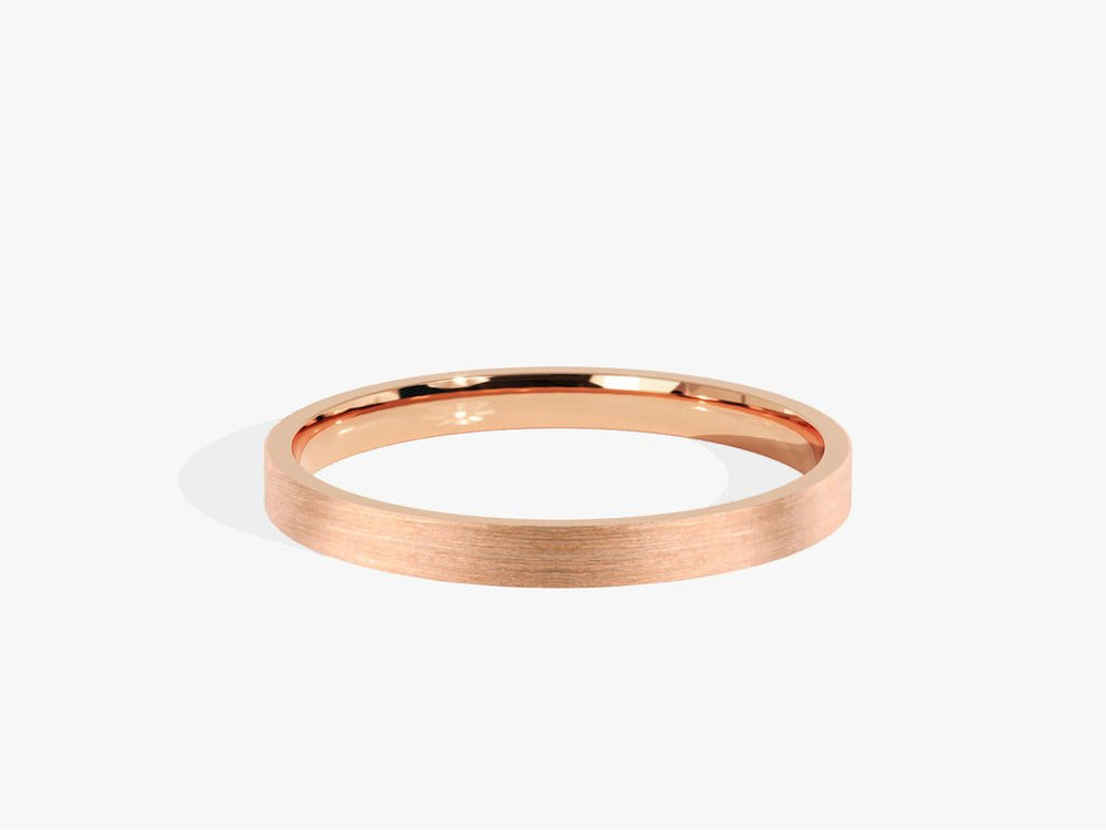 2.0mm Classic Flat Wedding Band - Matte Brushed - Doozy Diamonds