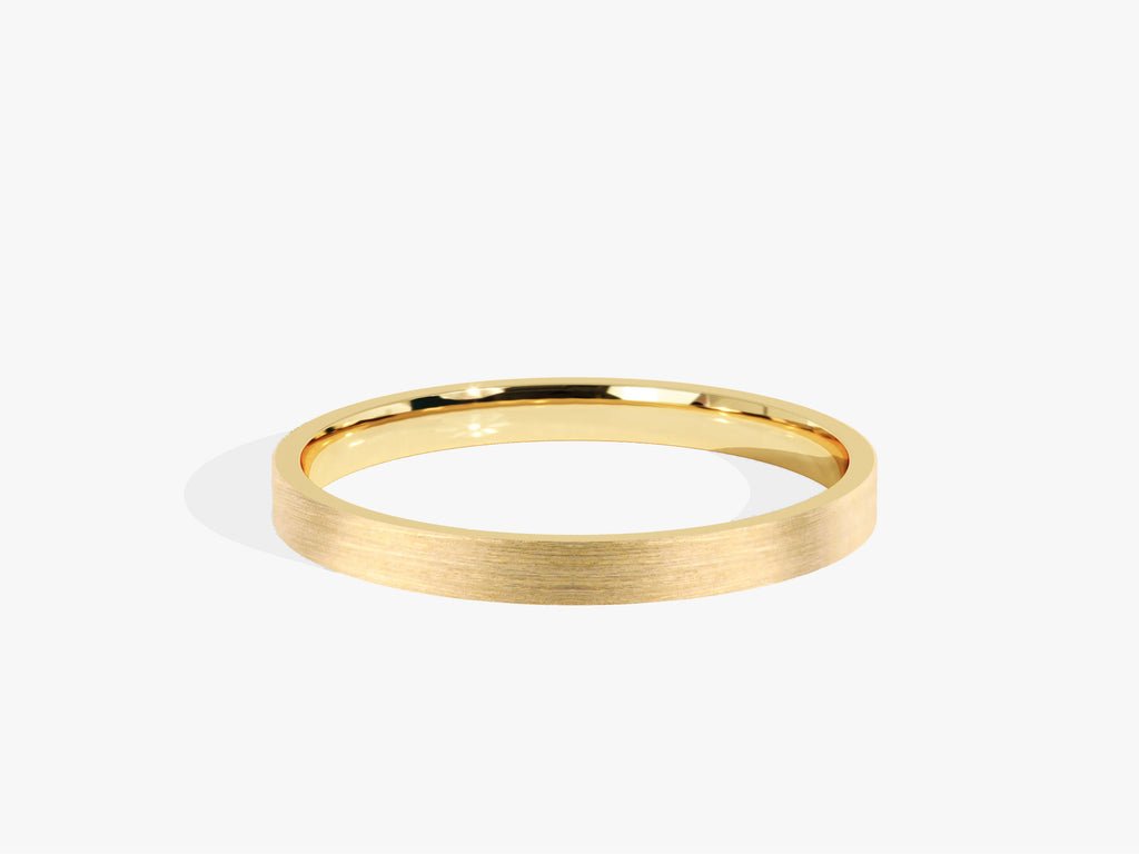 2.0mm Classic Flat Wedding Band - Matte Brushed - Doozy Diamonds