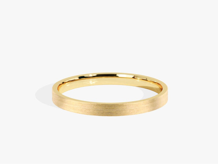 2.0mm Classic Flat Wedding Band - Matte Brushed - Doozy Diamonds