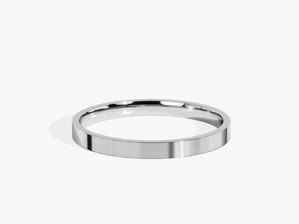 2.0mm Wedding Band in Solid Gold Classic Flat stackable Band - Doozy Diamonds