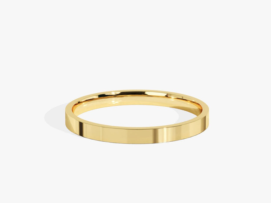2.0mm Wedding Band in Solid Gold Classic Flat stackable Band - Doozy Diamonds