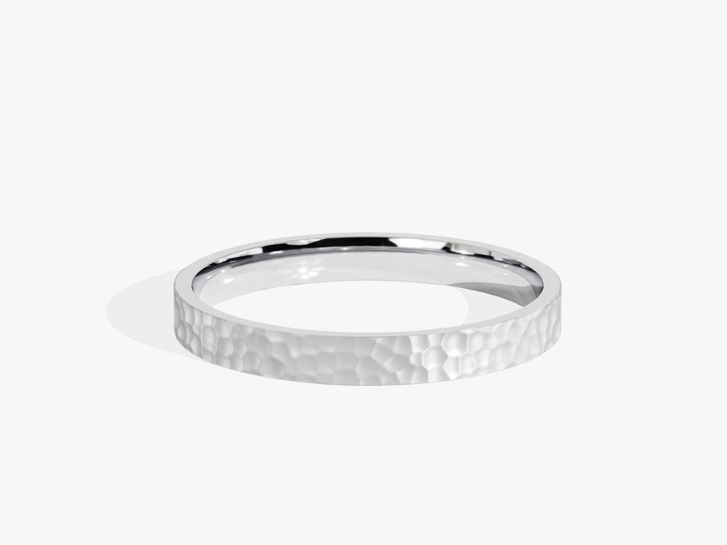 2.0mm Solid Gold Hammered Dome Wedding Band - Doozy Diamonds