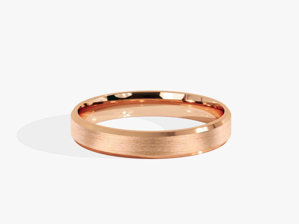 3mm Beveled Edge Wedding Band - Matte Brushed - Doozy Diamonds