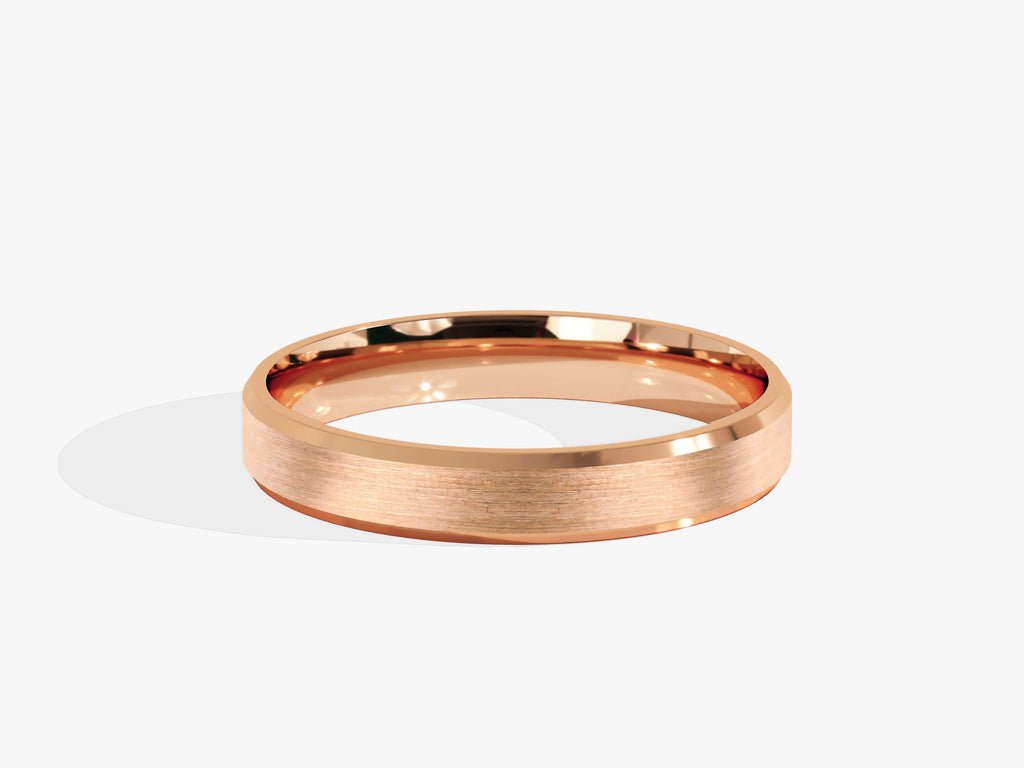 3mm Beveled Edge Wedding Band - Matte Brushed - Doozy Diamonds