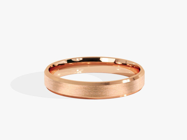 3mm Beveled Edge Wedding Band - Matte Brushed - Doozy Diamonds