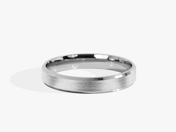 3mm Beveled Edge Wedding Band - Matte Brushed - Doozy Diamonds