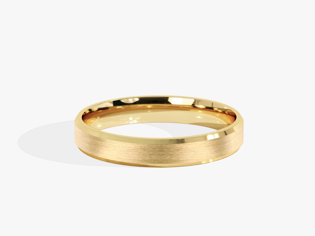 3mm Beveled Edge Wedding Band - Matte Brushed - Doozy Diamonds