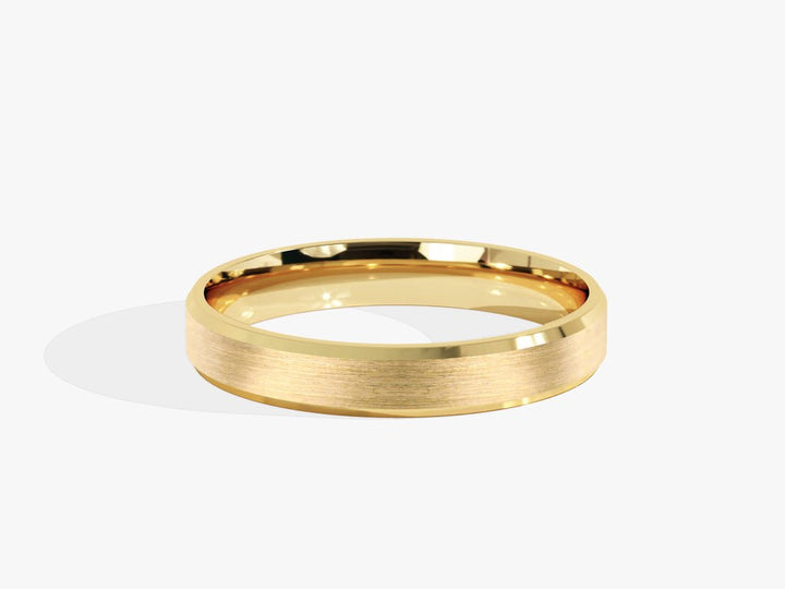 3mm Beveled Edge Wedding Band - Matte Brushed - Doozy Diamonds
