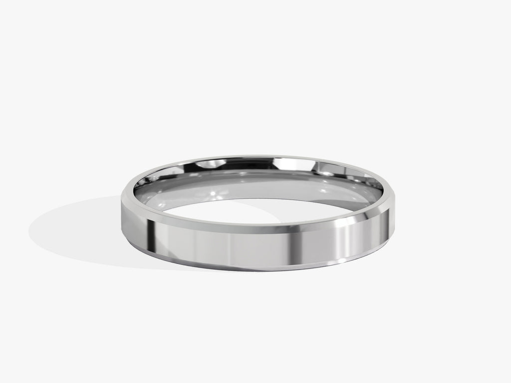 3.0mm Solid Gold Beveled Edge Wedding Band - Doozy Diamonds