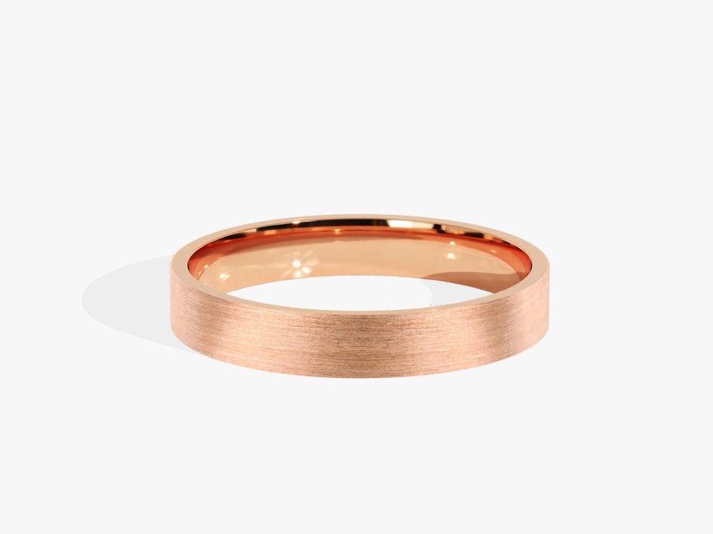 3.0mm Classic Flat Wedding Band - Matte Brushed Anniversary Gift - Doozy Diamonds