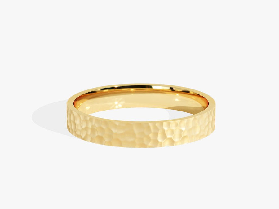 3.0mm Hammered Flat Wedding Band For Women - Doozy Diamonds