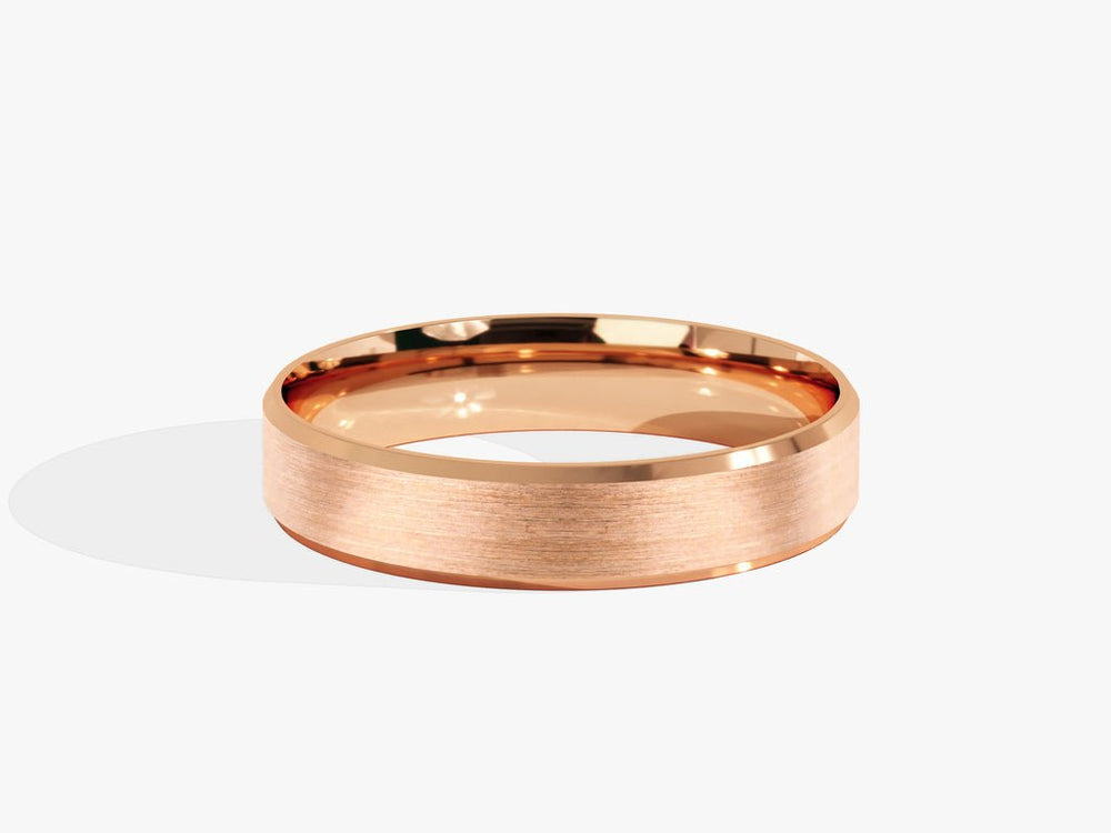 4.0mm Beveled Edge Wedding Band - Matte Brushed - Doozy Diamonds