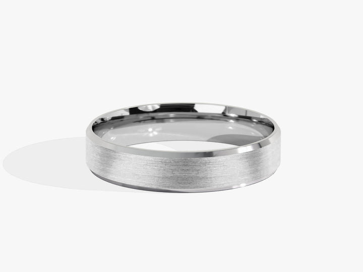 4.0mm Beveled Edge Wedding Band - Matte Brushed - Doozy Diamonds