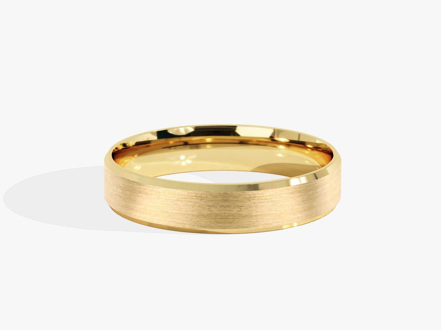 4.0mm Beveled Edge Wedding Band - Matte Brushed - Doozy Diamonds