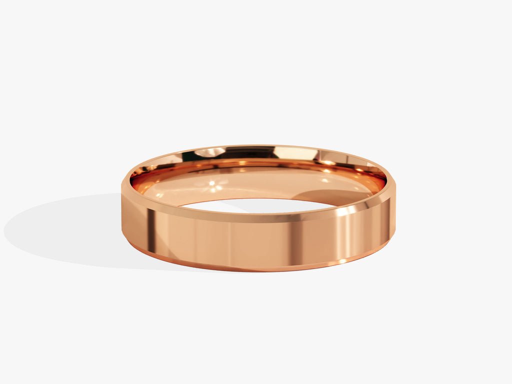 4.0mm Beveled Edge Wedding Band For Women Anniversary Gift - Doozy Diamonds