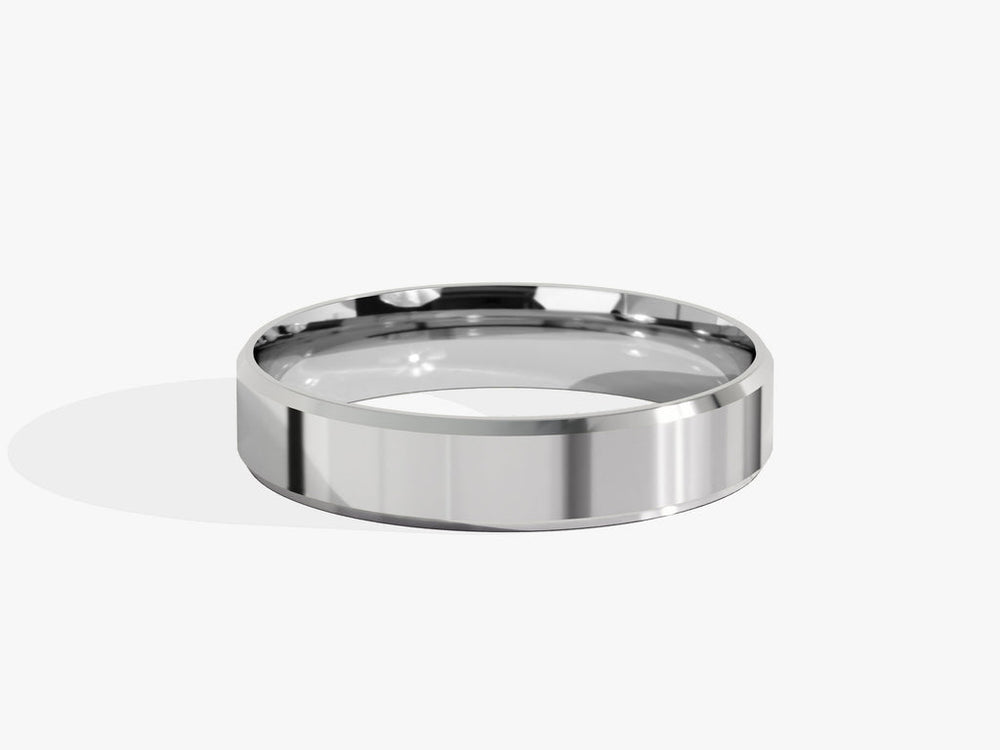 4.0mm Beveled Edge Wedding Band For Women Anniversary Gift - Doozy Diamonds
