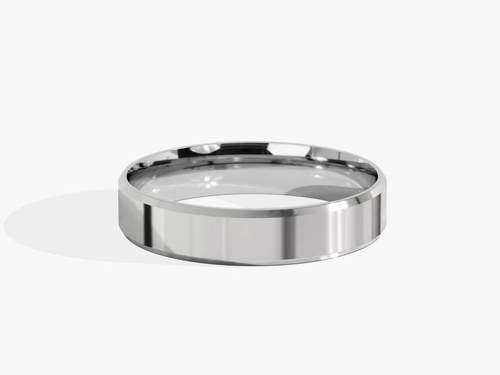 4.0mm Beveled Edge Wedding Band For Women Anniversary Gift - Doozy Diamonds