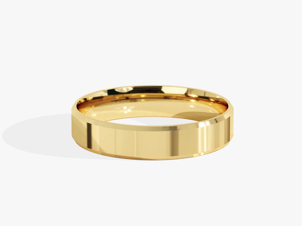4.0mm Beveled Edge Wedding Band For Women Anniversary Gift - Doozy Diamonds