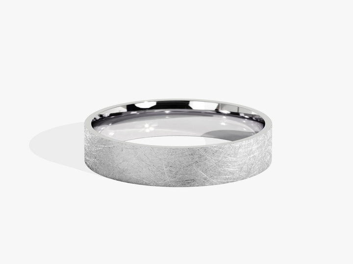 4.0mm Ice Matte Finish Flat Wedding Band - Doozy Diamonds