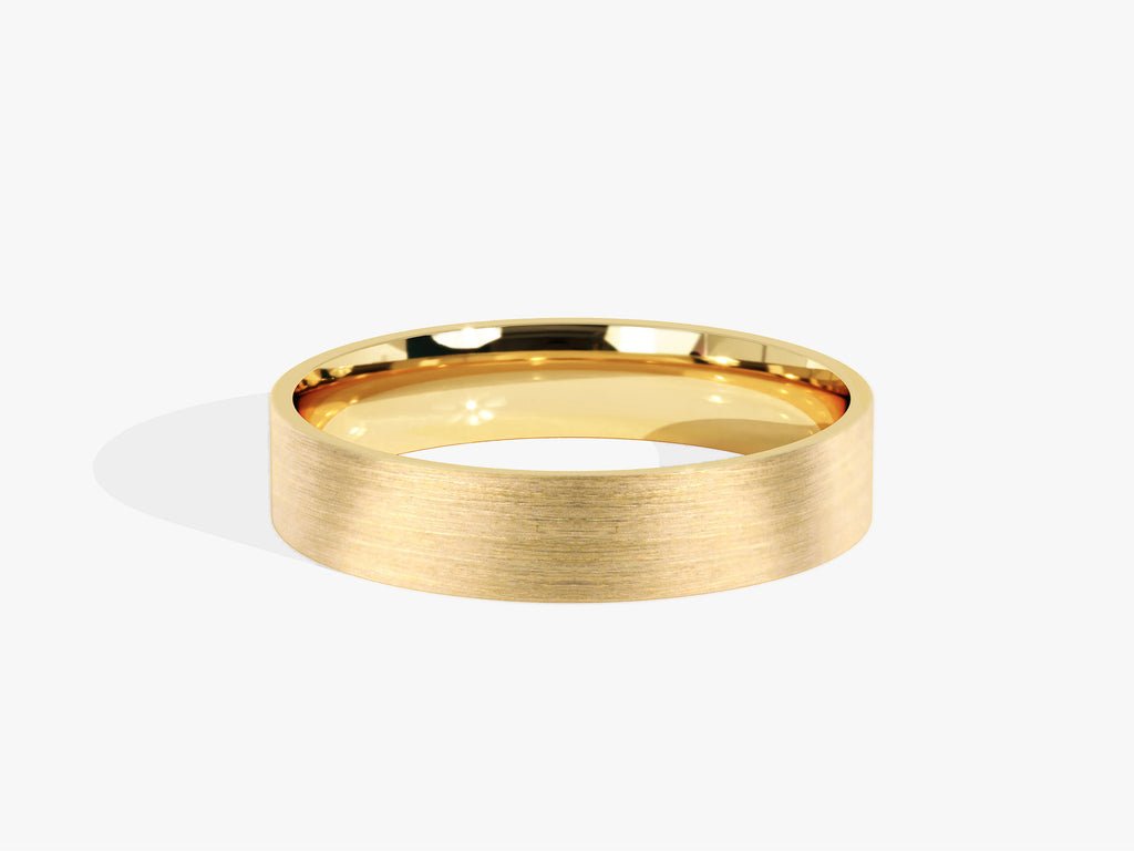 4.0mm Classic Flat Wedding Band Matte Brushed Anniversary Gift - Doozy Diamonds