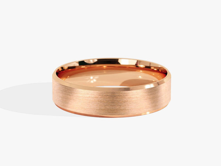 5.0mm Beveled Edge Matte Brushed Wedding Band - Doozy Diamonds