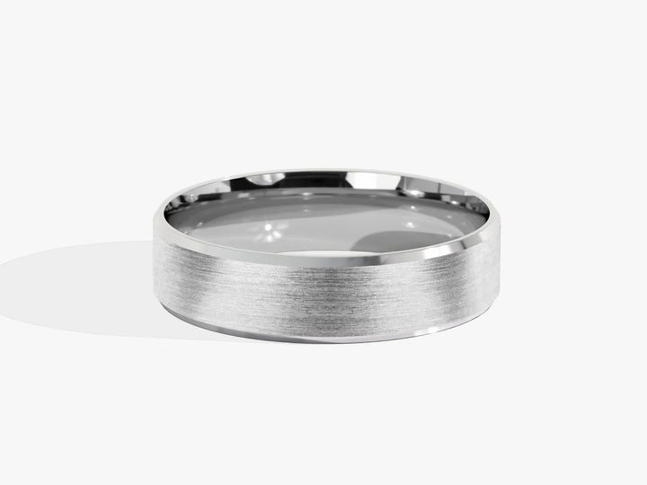 5.0mm Beveled Edge Matte Brushed Wedding Band - Doozy Diamonds