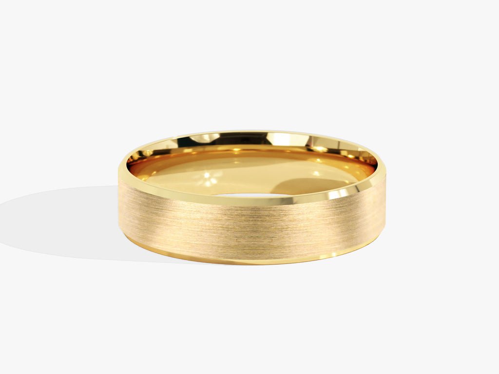 5.0mm Beveled Edge Matte Brushed Wedding Band - Doozy Diamonds