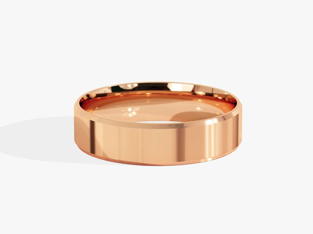 5.0mm Beveled Edge Wedding Band Anniversary Gift For Women - Doozy Diamonds
