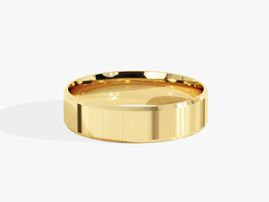 5.0mm Beveled Edge Wedding Band Anniversary Gift For Women - Doozy Diamonds