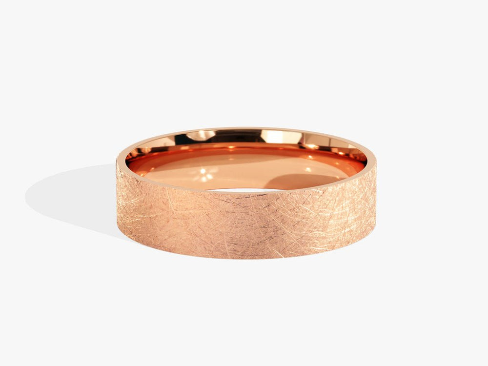 5.0mm Ice Matte Finish Flat Wedding Band For Women - Doozy Diamonds