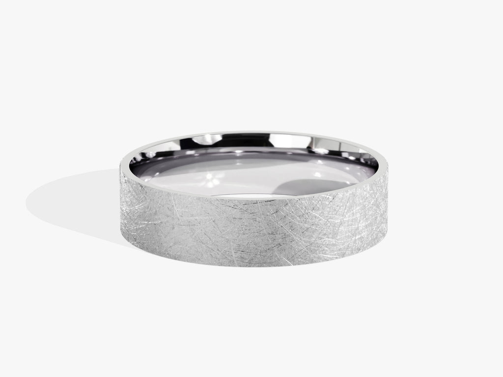 5.0mm Ice Matte Finish Flat Wedding Band For Women - Doozy Diamonds