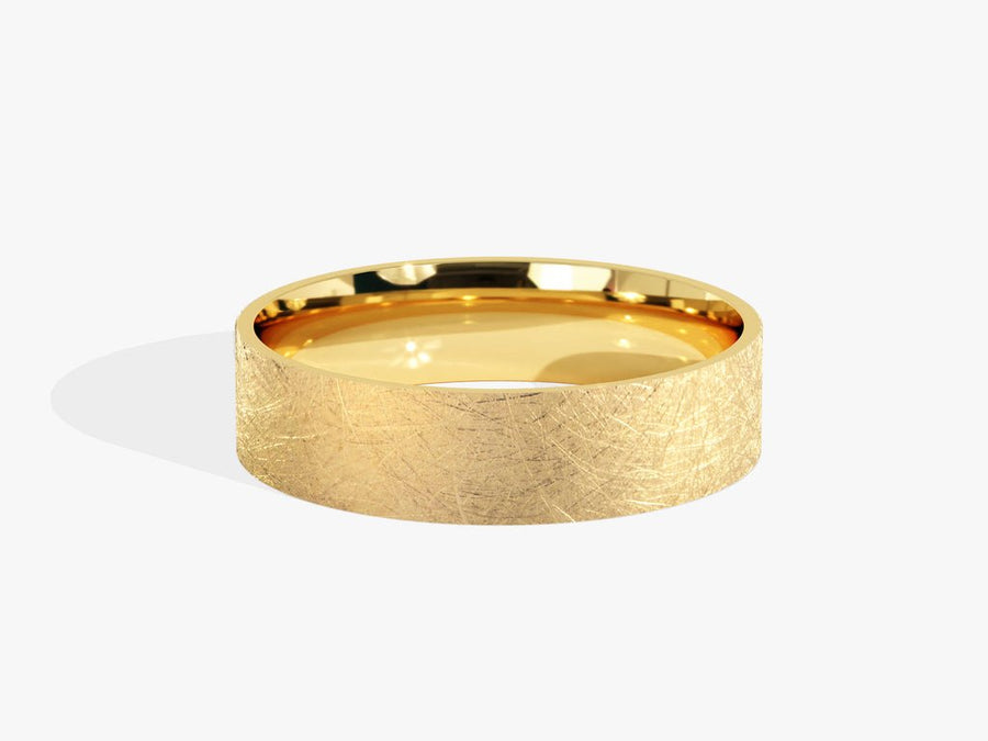 5.0mm Ice Matte Finish Flat Wedding Band For Women - Doozy Diamonds