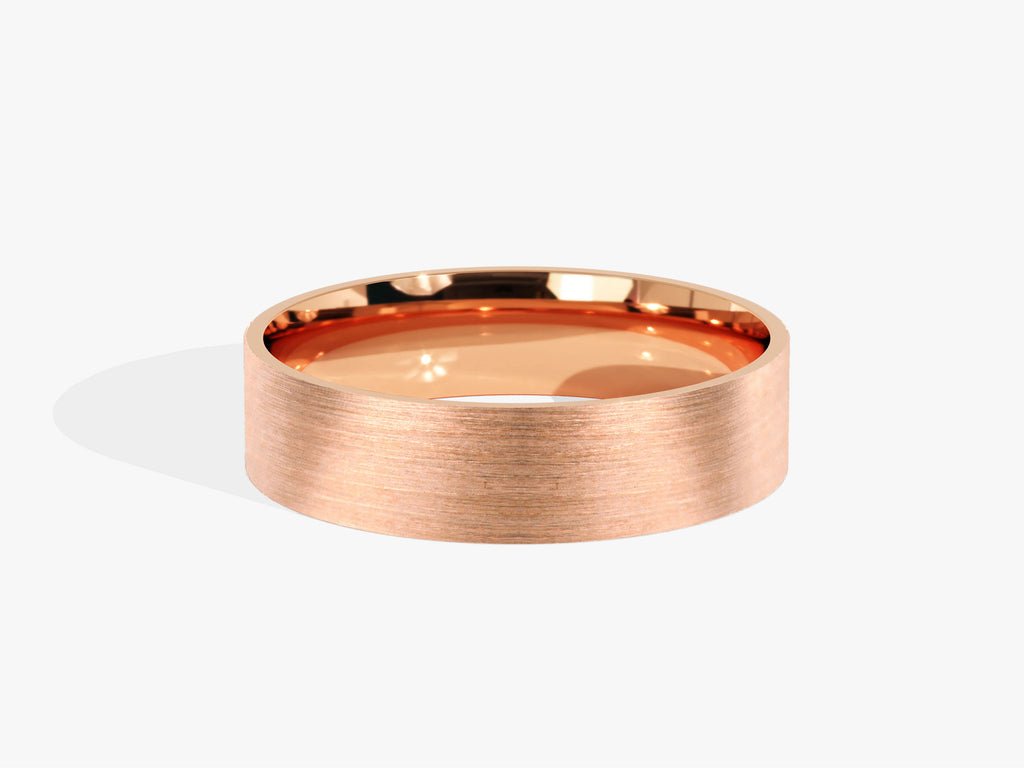 5.0mm Matte Brushed Classic Flat Wedding Band For Women - Doozy Diamonds