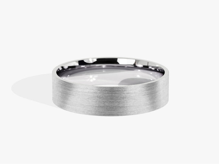 5.0mm Matte Brushed Classic Flat Wedding Band For Women - Doozy Diamonds
