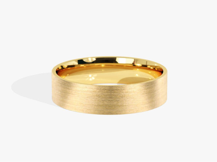 5.0mm Matte Brushed Classic Flat Wedding Band For Women - Doozy Diamonds
