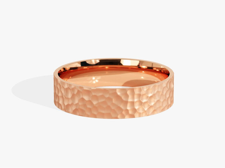 5.0mm Hammered Flat Wedding Band - Doozy Diamonds