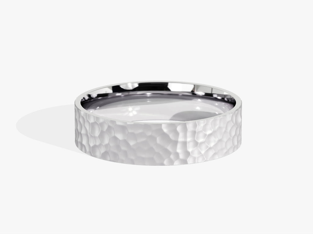 5.0mm Hammered Flat Wedding Band - Doozy Diamonds