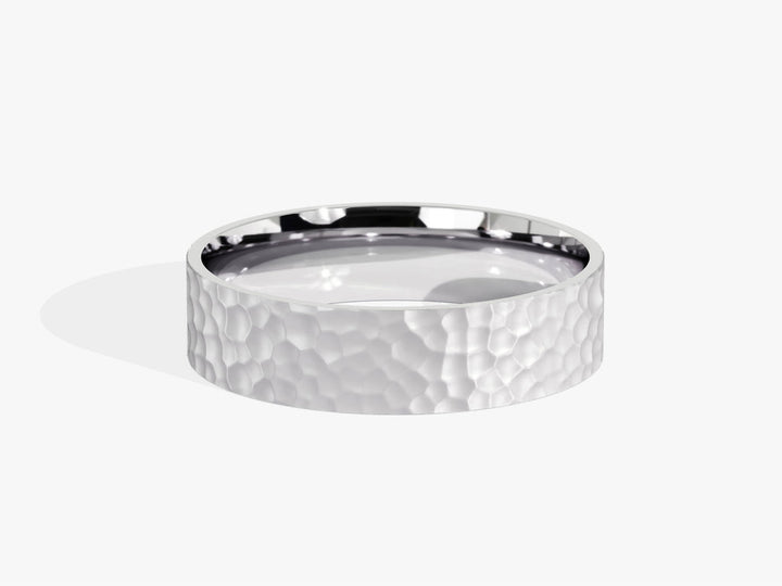 5.0mm Hammered Flat Wedding Band - Doozy Diamonds