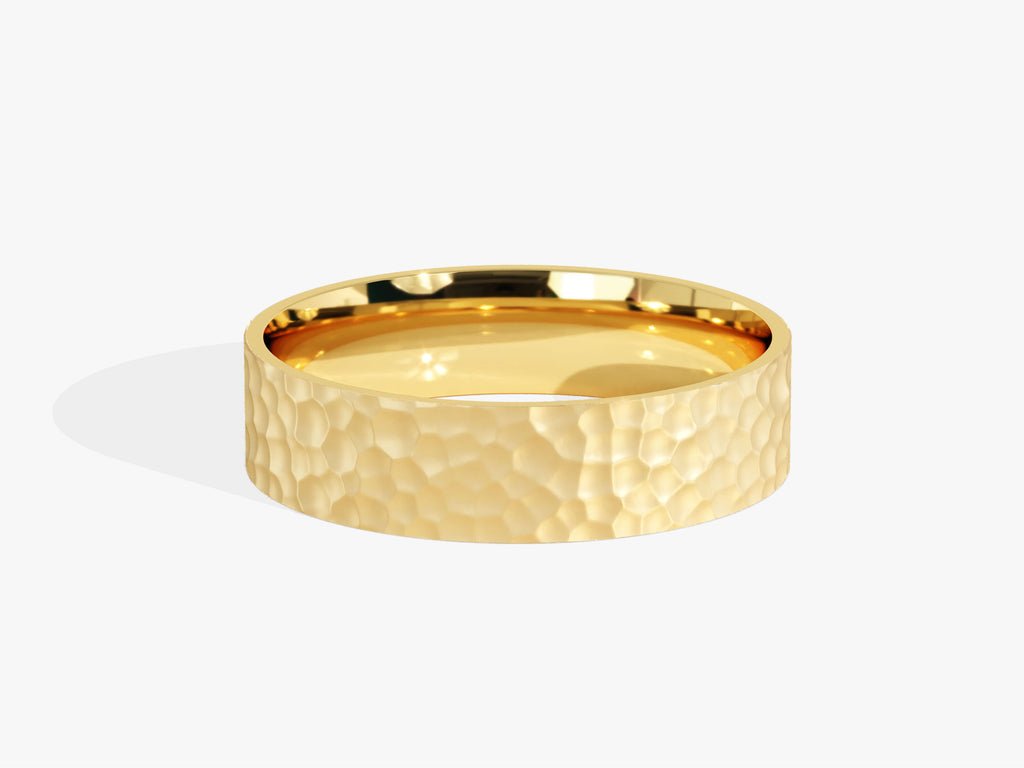 5.0mm Hammered Flat Wedding Band - Doozy Diamonds