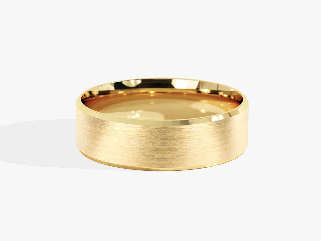6.0mm Matte Brushed Beveled Edge Wedding Band Anniversary Gift For Her - Doozy Diamonds