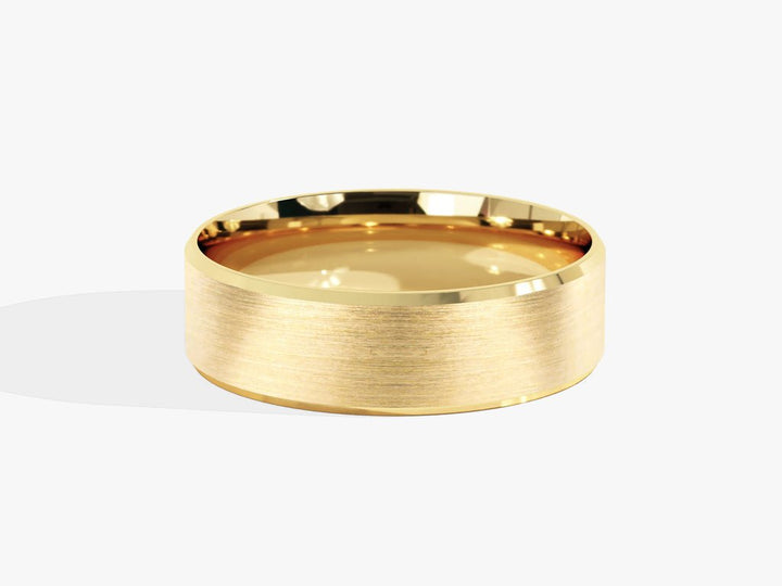 6.0mm Matte Brushed Beveled Edge Wedding Band Anniversary Gift For Her - Doozy Diamonds