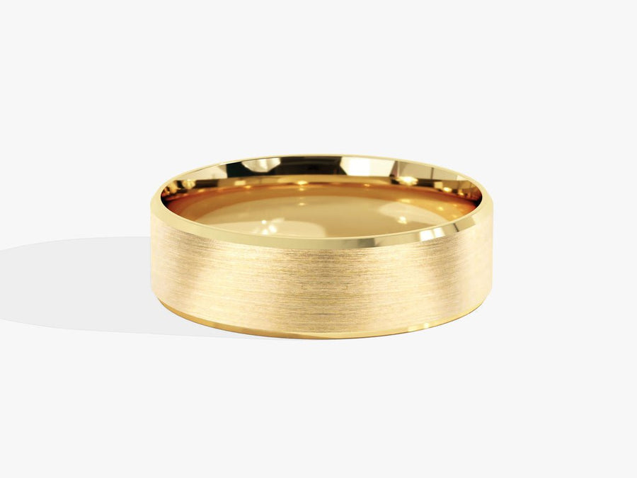 6.0mm Matte Brushed Beveled Edge Wedding Band Anniversary Gift For Her - Doozy Diamonds