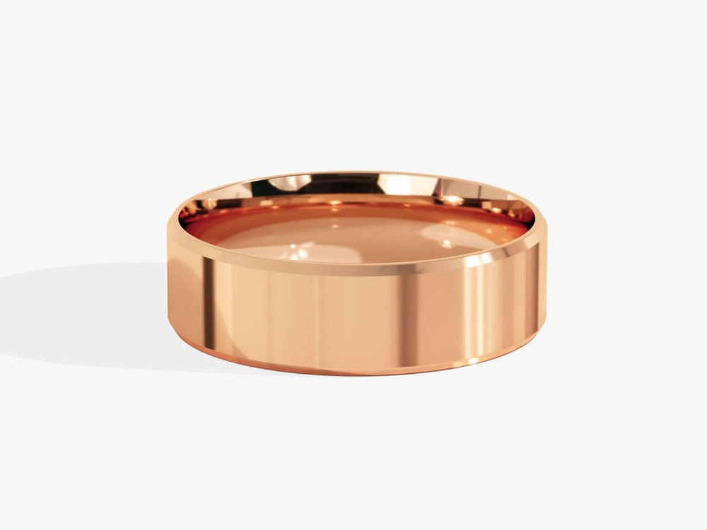 6.0mm Beveled Edge Wedding Band Anniversary Gift For Women - Doozy Diamonds