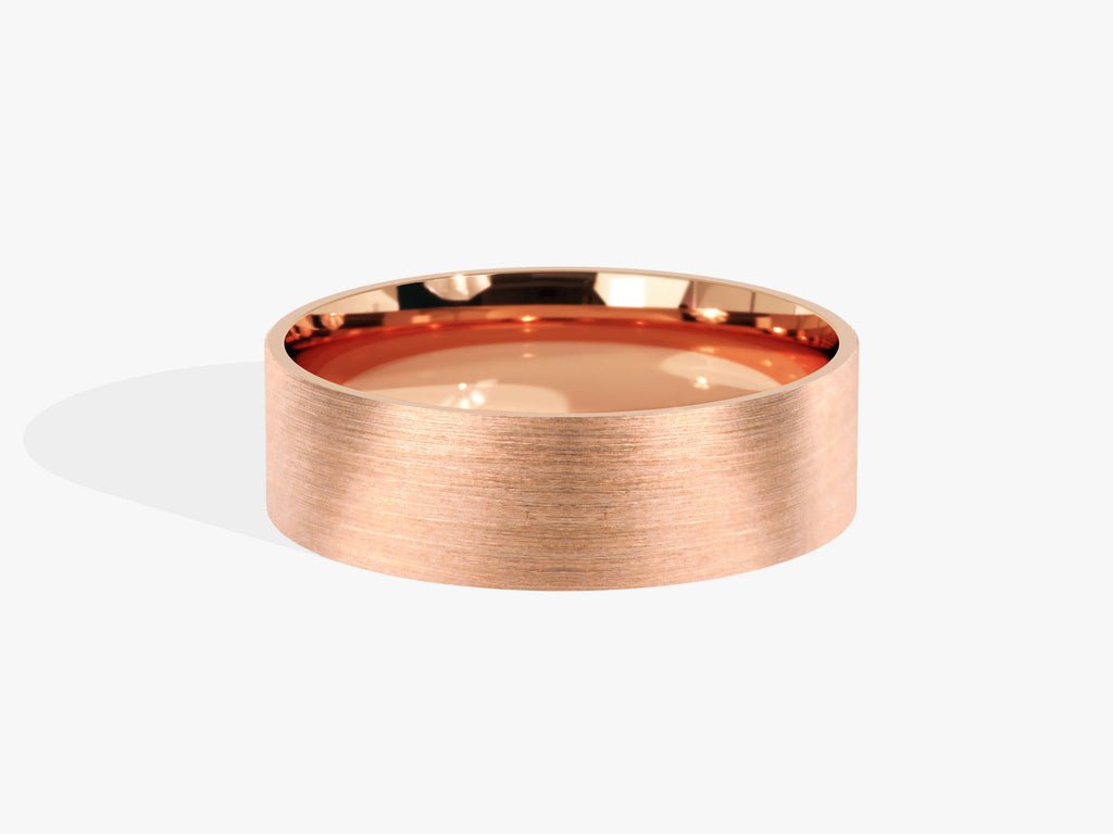 6.0mm Matte Brushed Classic Flat Wedding Band For Women - Doozy Diamonds
