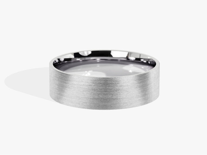 6.0mm Matte Brushed Classic Flat Wedding Band For Women - Doozy Diamonds