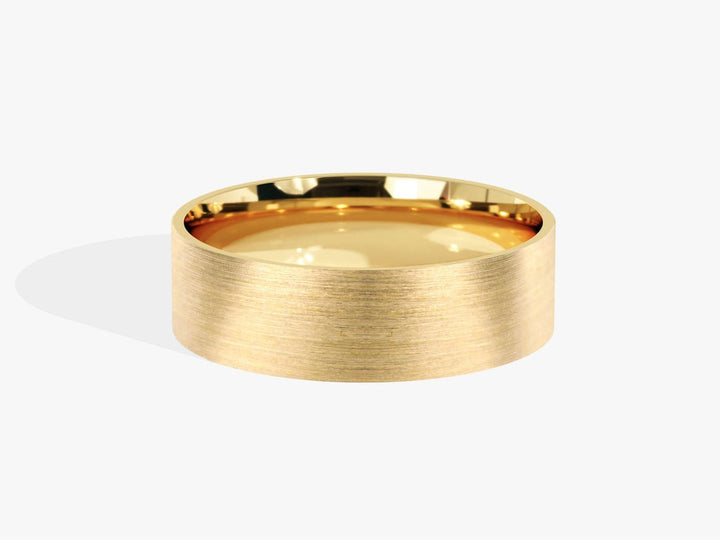 6.0mm Matte Brushed Classic Flat Wedding Band For Women - Doozy Diamonds
