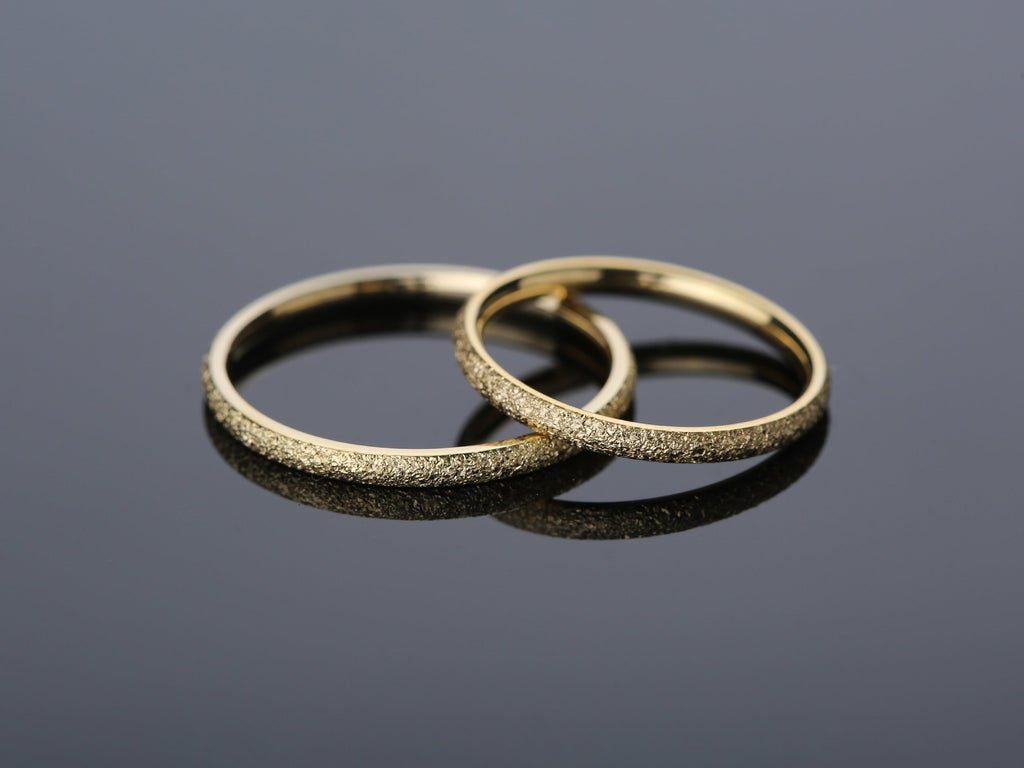 2.0mm Stardust Finish Classic Dome Wedding Band in Solid Gold - Doozy Diamonds