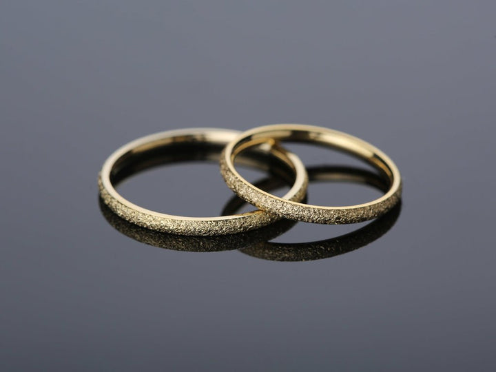 2.0mm Stardust Finish Classic Dome Wedding Band in Solid Gold - Doozy Diamonds