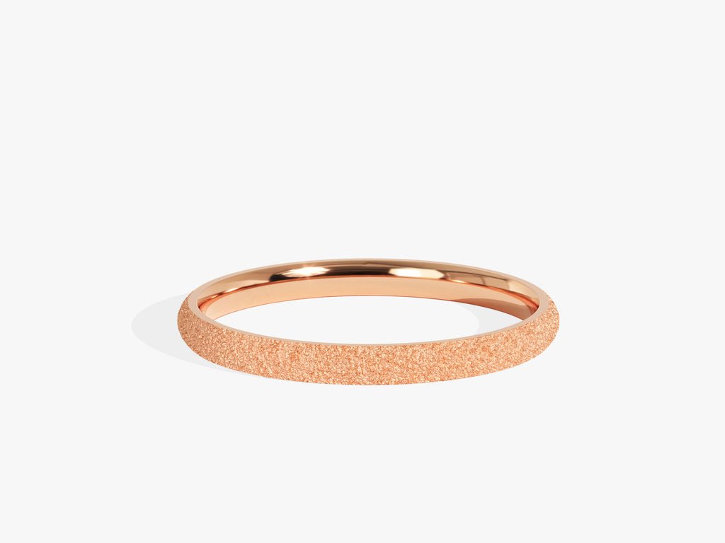2.0mm Stardust Finish Classic Dome Wedding Band in Solid Gold - Doozy Diamonds
