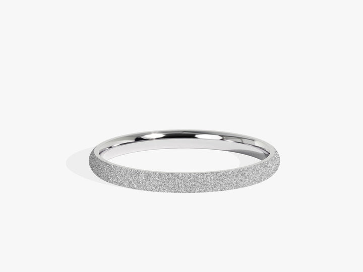 2.0mm Stardust Finish Classic Dome Wedding Band in Solid Gold - Doozy Diamonds